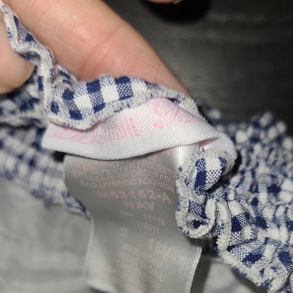 🛍Bonnie Baby Blue Gingham Dress with Red Bows - Picture 5 of 7